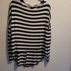 Always...me black and white stripped blouse